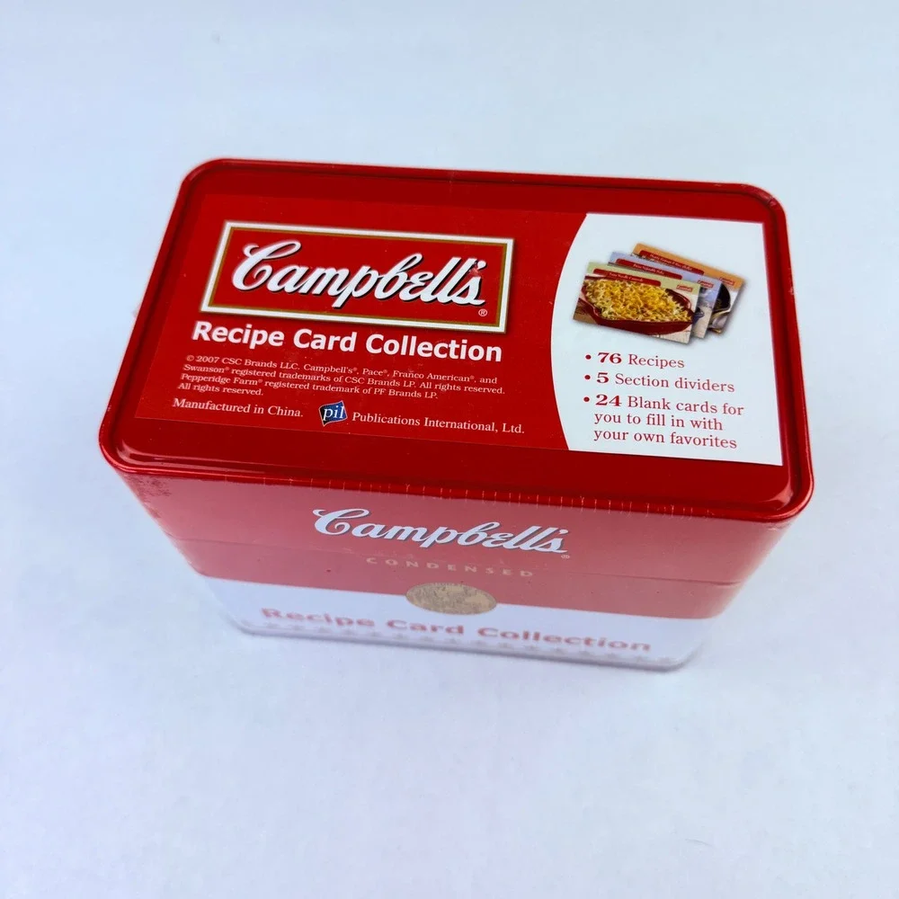 Campbells Soup Recipe Card Collection Tin‎ 2007 Factory Sealed 76 Recipes Red